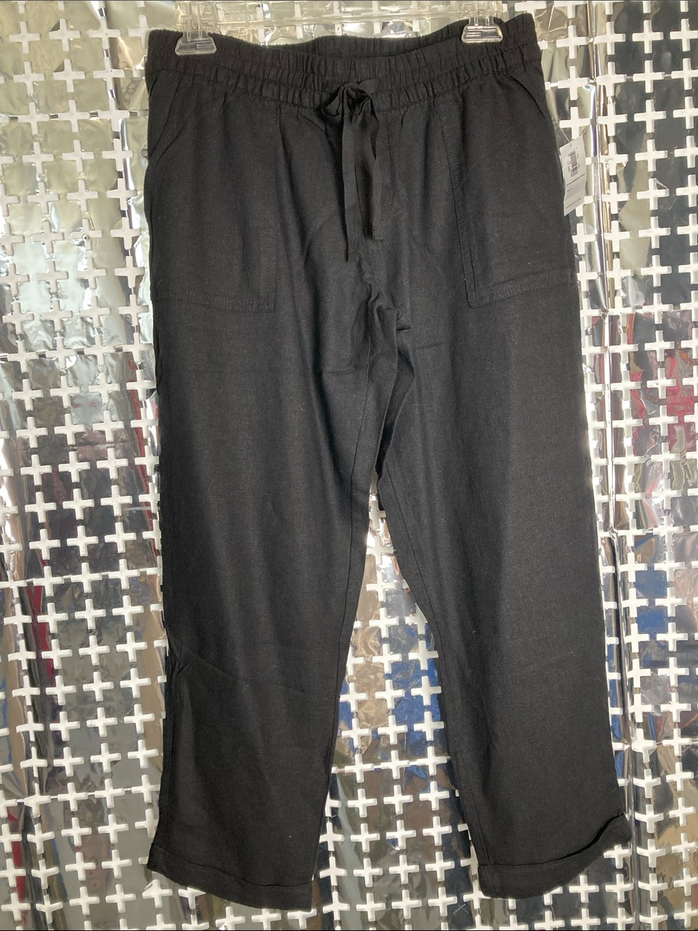 Old Navy Black Straight-Leg Pull-On Pants